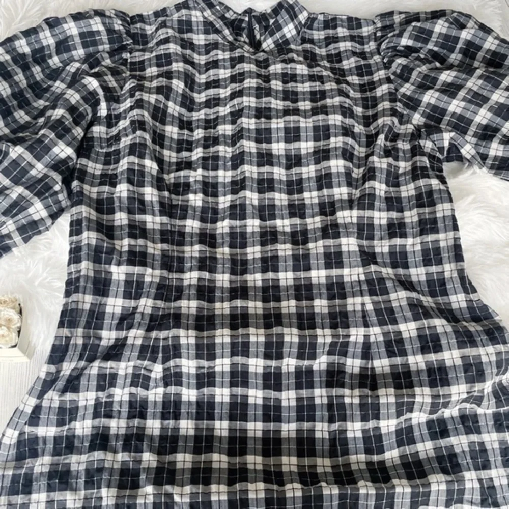 GANNI Houndstooth Black & White Cute Checkered Dress - Picture 6 of 16